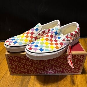 Rainbow Checkerboard Vans